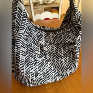 Baggallini Chevron Black and White Shoulder Bag